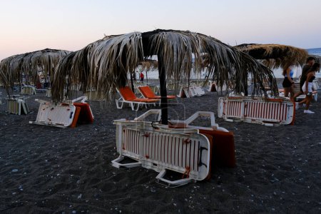 Foto de Vista de la playa desierta en Rodas, Grecia en Julio 28, 2022. - Imagen libre de derechos