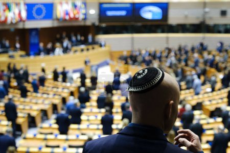 Foto de General view inside the European Parliament as Holocaust Memorial Day is marked in Brussels, Belgium  on January 26, 2023. - Imagen libre de derechos
