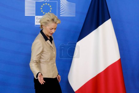 Photo for European Commission President Ursula von der LEYEN receives the Prime Minister of France Elisabeth BORNE in Brussels, Belgium on Feb. 16, 2023. - Royalty Free Image