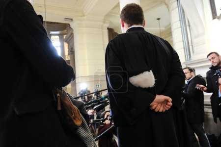 Téléchargez les photos : Lawyers at the Court of Justice on February 16, 2023 in Brussels, Belgium. - en image libre de droit