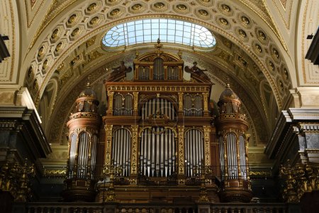 Photo for A pipe organ in St. Stephen s Basilica in Budapest, Hungary on December 21,2022. - Royalty Free Image
