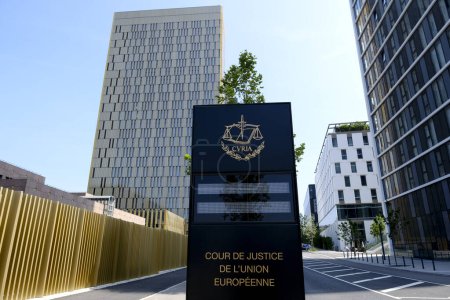 Foto de Vista exterior del Tribunal de Justicia de las Comunidades Europeas en Luxemburgo el 2 de junio de 2023. - Imagen libre de derechos