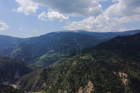 Photo for Idyllic landscape in Vardousia mountain with fresh green meadows in Greece on August 15, 2023. - Royalty Free Image