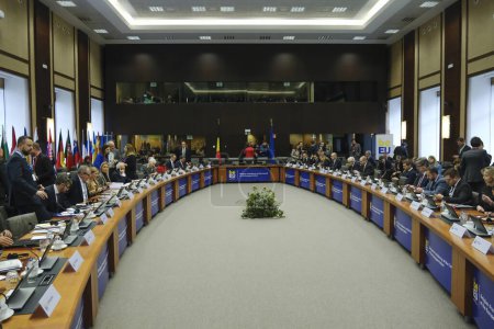 Téléchargez les photos : Réunion informelle des ministres de la Défense de l'UE à Bruxelles, Belgique, le 31 janvier 2024. - en image libre de droit