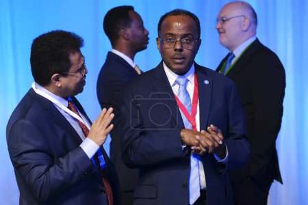 Photo for Ali Mohamed Omar, Minister of Foreign Affairs arrives to attend in EU - INDO PACIFIC Ministerial Forum in Brussels, Belgium on February 2, 2024. - Royalty Free Image