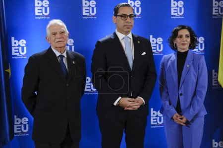 Photo for Josep Borrell, European Commisision arrives to attend in Informal meeting of EU Foreign Affairs Ministers in Brussels, Belgium on February 3, 2024. - Royalty Free Image