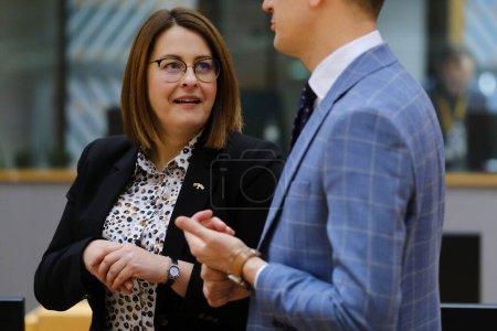 Photo for Jurga GREICIENE ,Justice Minister arrives to attend in EU Justice Affairs Council in Brussels, Belgium on March 5, 2023. - Royalty Free Image