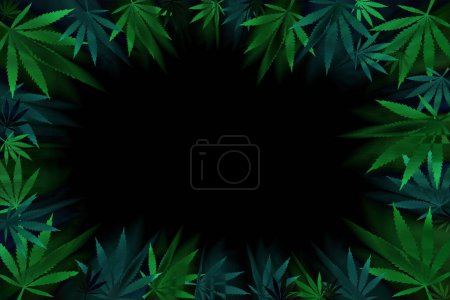 Photo for Abstract illustration graphic marijuana cannabis leaf pile for texture background with vintage style - Royalty Free Image