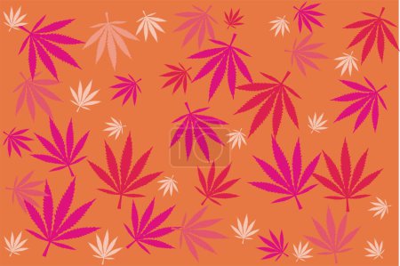 Photo for Cannabis hemp leaves vector pink seamless pattern for wrapping, craft, textile, fabric - Royalty Free Image