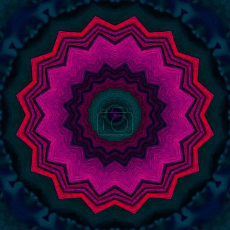 Foto de Magic fantasy fractal. Esoteric neon glowing geometric mandala. Kaleidoscopic background. - Imagen libre de derechos