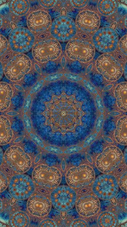Foto de Luxury oriental tile seamless pattern. Colorful floral patchwork background. Mandala boho chic style. Rich flower ornament. Hexagon design elements. Portuguese Moroccan motif. - Imagen libre de derechos