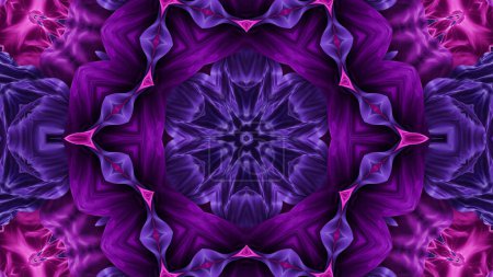 Photo for Abstract ancient geometric mystic background, colorful digital art painting and mandala graphic design. - Royalty Free Image