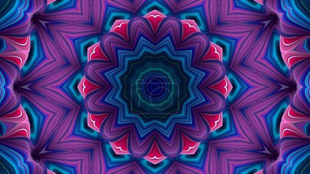 Photo for Abstract ancient geometric mystic background, colorful digital art painting and mandala graphic design. - Royalty Free Image