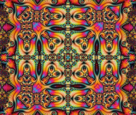 Téléchargez les photos : Mandala seamless pattern mandala art. Flower fantasy medallion print. Psychedelic carnival poster. - en image libre de droit