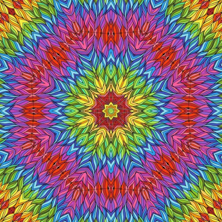 Téléchargez les photos : Mandala seamless pattern mandala art. Flower fantasy print. Psychedelic carnival poster. - en image libre de droit