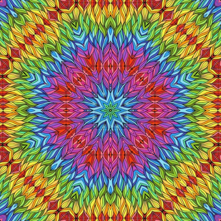 Foto de Mandala seamless pattern mandala art. Flower fantasy print. Psychedelic carnival poster. - Imagen libre de derechos