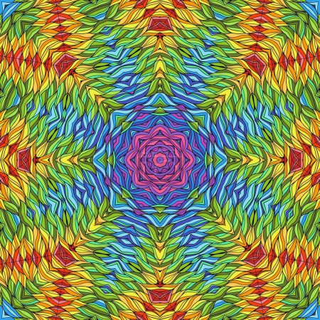 Foto de Mandala seamless pattern mandala art. Flower fantasy print. Psychedelic carnival poster. - Imagen libre de derechos