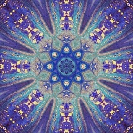 Foto de Mandala abstracto cuadro pintado azul del chakra Vishuddha. - Imagen libre de derechos