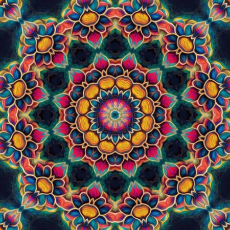 Nahtloses Kaleidoskop, Mandala abstrakte Hintergrundansicht
