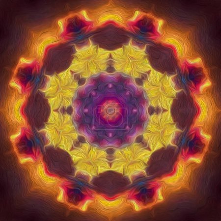 Foto de Caleidoscopio inconsútil, vista de fondo abstracta mandala - Imagen libre de derechos