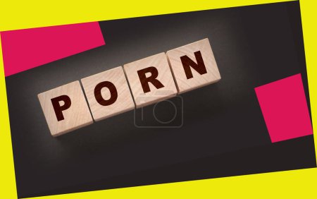 Photo for The word PORN on wood toy blocks - Royalty Free Image