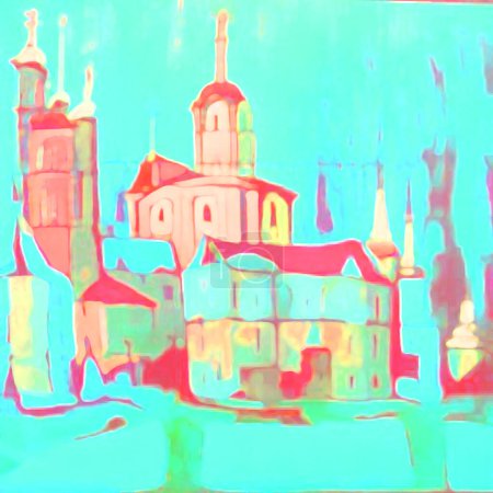 Photo for Old church fragment painting illustration - Royalty Free Image