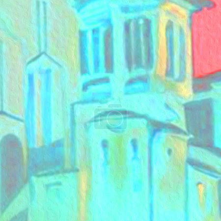 Téléchargez les photos : Vieille église fragment peinture illustration - en image libre de droit