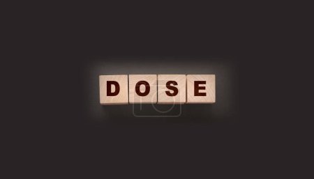 Photo for Wooden blocks with the word Dose. Medical concept. - Royalty Free Image