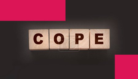 Photo for Cope from wooden letters on black background. Social concept. - Royalty Free Image