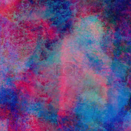 Foto de Fondo abstracto brillante hecho con pinturas de acuarela en colores rosa, verde y azul mezclados. - Imagen libre de derechos