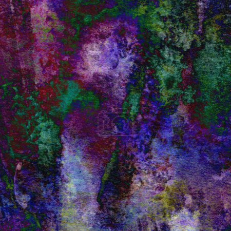 Foto de Diseño de acuarela abstracto con salpicaduras de colores verde, azul y púrpura. - Imagen libre de derechos