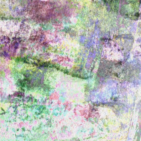 Photo for Grunge pattern background made of watercolor splashes with yellow, green, purple and blue colors. - Royalty Free Image