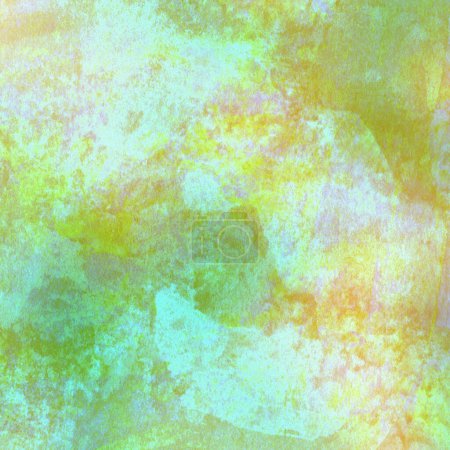 Photo for Watercolor pattern background with green, orange and yellow tones. - Royalty Free Image