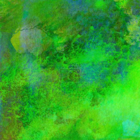 Photo for Abstract watercolor design with various shades of green color and hints of blue - Royalty Free Image