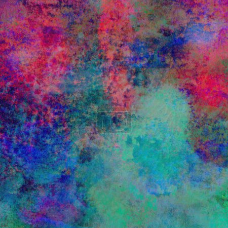 Photo for Bright abstract background made with watercolor paints in mixed pink, green and blue colors. - Royalty Free Image