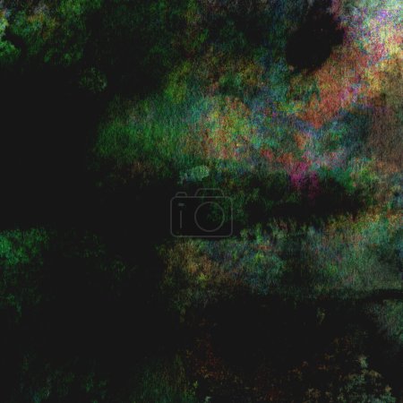 Abstract green watercolor design with hints of yellow, blue and red tones