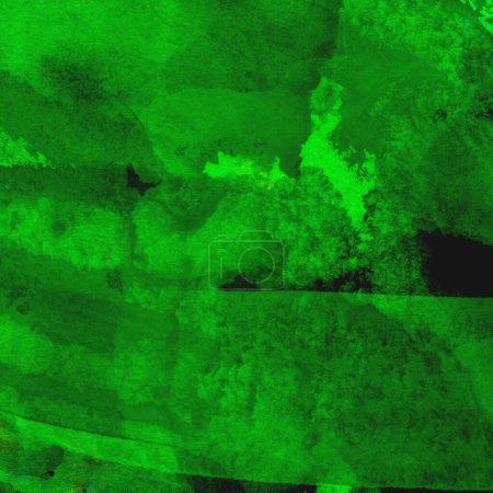 Foto de Acuarela fondo artístico con tonos oscuros y brillantes de verde - Imagen libre de derechos