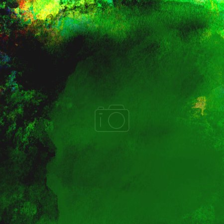 Téléchargez les photos : Aquarelle toile de fond artistique avec des nuances sombres et lumineuses de vert - en image libre de droit