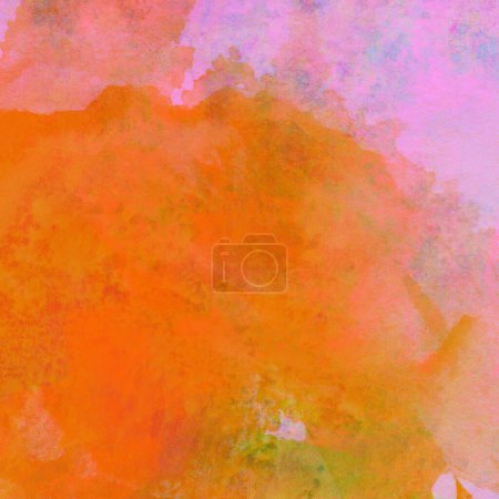 Téléchargez les photos : Fond coloré abstrait avec des lavages aquarelle de couleurs rose, rouge et orange - en image libre de droit
