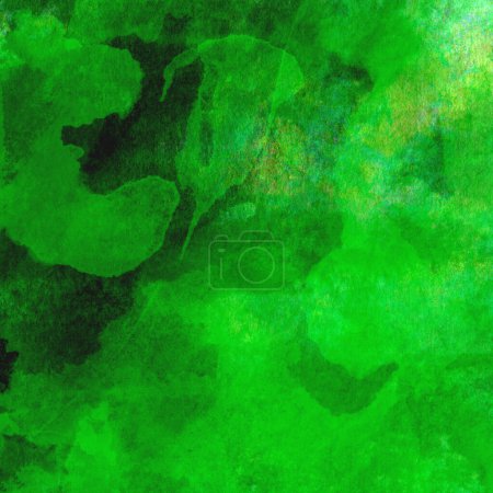 Téléchargez les photos : Abstrait fond coloré motif aquarelle faite avec des tons verts clairs et sombres - en image libre de droit
