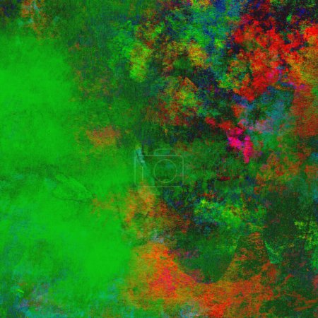 Photo for Abstract green watercolor design with hints of yellow, blue and red tones - Royalty Free Image