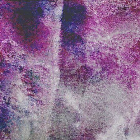 Photo for Abstract watercolor pattern with lilac and white colors and touches of pink, blue and green colors. - Royalty Free Image