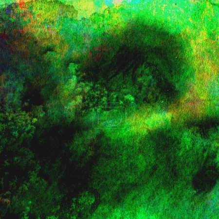 Foto de Patrón de acuarela abstracta hecha con tonos brillantes y verdes - Imagen libre de derechos