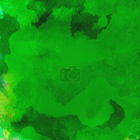 Téléchargez les photos : Fond abstrait motif aquarelle réalisé avec des tons verts clairs et foncés - en image libre de droit