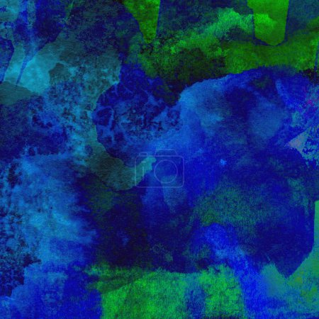 Photo for Abstract watercolor pattern made with green and blue colors - Royalty Free Image