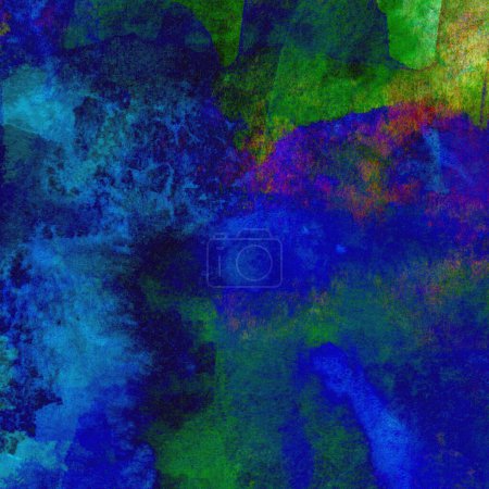 Photo for Abstract watercolor pattern made with green and blue colors - Royalty Free Image