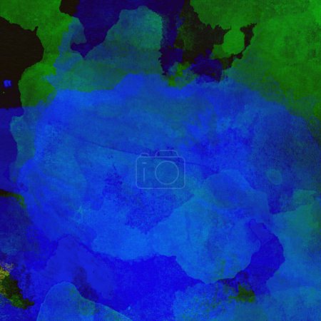 Téléchargez les photos : Fond abstrait de motif aquarelle en bleu et vert - en image libre de droit