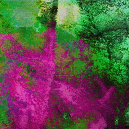 Photo for Abstract watercolor background made with green and pink colors - Royalty Free Image