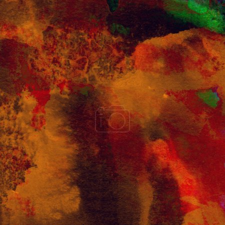 Photo for Abstract grunge colorful watercolor pattern with green, red and yellow colors - Royalty Free Image