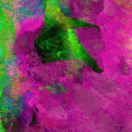 Photo for Abstract watercolor background made with green and pink colors - Royalty Free Image